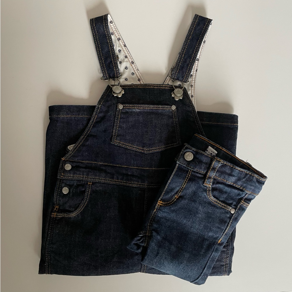 UNISEX PETIT BATEAU denim overalls & jeans (6-12 mos)